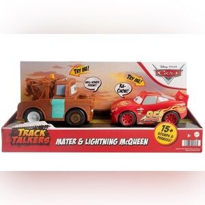 Disney Pixar Cars Track Talkers Lightning McQueen and Mater Vehicle - 2pk New
